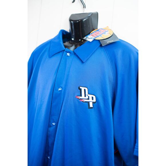 NWT Vintage Men's NBA Detroit Pistons Warm Up Jersey Blue Red Streetwear 3XL - Picture 9 of 11